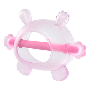 Jouet de dentition en silicone en forme de tortue rempli de liquide pour bébés de 0 à 24 mois, unisexe, rose et jaune - Product Image 4