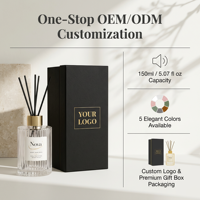 Diffuseur d'ambiance sans flamme NOVA personnalisable en verre premium 150 ml sans BPA, décoration d'intérieur haut de gamme, longue durée (6 mois)
