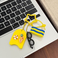 Porte-clés mignon sur le thème des lunettes de natation, pendentif sportif pour piscine, pendentif coloré en EVA pour sac à dos de skate, cadeau