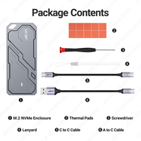 Jeyi Factory M.2 NVMe SSD Enclosure USB3.2 Gen2 10Gbps casing aluminium mendukung 2230/2242/2260/2280 SSD RTL9210 Chip multi-ukuran