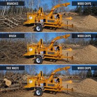 Broyeur à bois robuste de 12 pouces, broyeur à bois commercial pour l'élimination des arbres, le traitement des déchets et la production de paillis