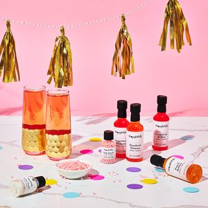 Boîte cadeau avec découpe en forme de verre à cocktails pour 21e <span class=keywords><strong>anniversaire</strong></span>, comprenant des toppers Mandarin, Fraise, Pêche, Pamplemousse, rose - Product Image 4