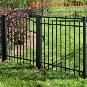 Recinzione di Sicurezza in Ferro Battuto Tubolare 6x8 Piedi, <span class=keywords><strong>Decorativa</strong></span> per Giardino, Moderna, Nera, Zincata e Resistente - Product Image 6