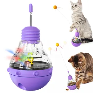 Commercio all'ingrosso di alta qualità giocattolo per gatti lampadina che perde cibo Tumbler divertente gatto bastone Puzzle giocattolo