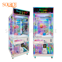 Machine à griffes électrique à monnayeur SOURCE à rendement élevé (ROI), avec lumières LED, pour centre de jeux d'arcade et centre commercial