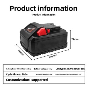 Fourni directement par le fabricant, alternative à la batterie Milwaukee 18V, batterie pour outil électrique de grande capacité 21700 - Product Image 4