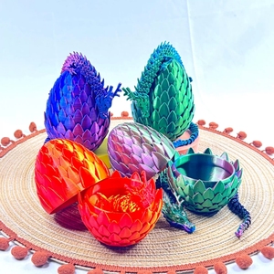 3D Printed Gem Dragon <b>Egg</b> Rotatable Articulated Dragons <b>Toys</b> Desktop Craft Ornament Gifts for Kids Office Table Home Decoration - Product Image 3
