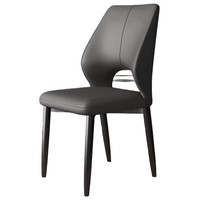 Chaise de salle à manger moderne de luxe italienne, structure en acier carbone, cuir, éponge haute résilience, dossier ergonomique creux, hôtel, restaurant