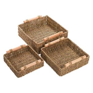 Juego de Cestas de Almacenamiento de Plantas Acuáticas de Bambú Multifuncionales Personalizadas, Diseño de Algas Tejidas a Mano con Mango de Madera para Herramientas de Escritorio - Product Image 6