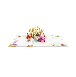 Tarjeta de Felicitación Personalizada con Impresión Digital 3D, Diseño Vietnamita, de Lujo, con Velas Artísticas de Papel, para Fiestas de Cumpleaños - Product Image 2