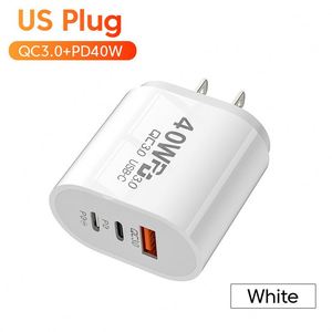 40W Oval Dual PD+<b>USB</b> Fast Charger 5V3A QC3.0 Adapter Phone Charger EU US <b>Plug</b> Standard for Mobile Phone Travel Charger - Product Image 1