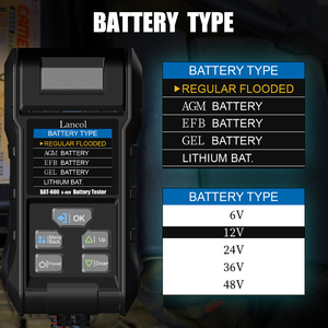 Lancol BAT-600 48V otomobil aküsü test cihazı lityum pil test cihazı <span class=keywords><strong>6V</strong></span> 12V 24V 36V 48V kurşun asit akü test cihazı - Product Image 6