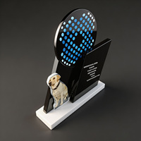 Neelpure 188367 Prix en cristal personnalisé avec portrait d'animal de compagnie, design créatif unique, base blanche, pour souvenirs