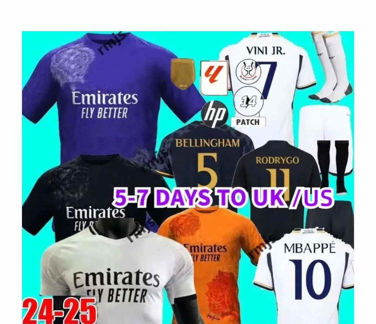 BELLINGHAM 24 25เสื้อฟุตบอลVINI JR MBAPPE MODRICแฟนผู้เล่น 2024 2025เสื้อฟุตบอลReals Camisetasผู้ชายเด็กY3