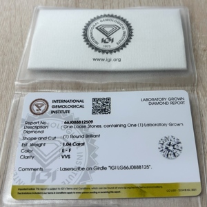 Laboratorium gekweekte diamanten <span class=keywords><strong>1</strong></span> karaat D kleur VVS1 ronde briljant geslepen diamant met GRC&IGI certificering losse diamanten - Product Image 5