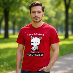 Camiseta Roja con Gráfico de Gato, Diseño 'Puedo Estar Enfollado Pero Es Muy Difícil Que Esté Enfollado', Ropa Promocional - Product Image 3