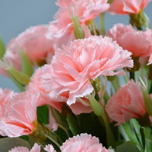 Bouquet de 10 œillets artificiels, cadeau pour la fête des mères et les mariages, décoration florale, fleurs artificielles au toucher réel, vente en gros - Product Image 3