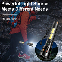 Lampe torche LED rechargeable super lumineuse longue portée avec indicateur de batterie pour utilisation d'urgence en extérieur