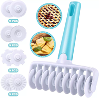 Rouleau coupe-tissu 4 engrenages différents gaufreur ensemble pâtisserie pâte moule bricolage combinaison ustensiles De Cuisine outils De cuisson