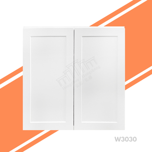 شاكر أبيض بأسعار معقولة RTA مثالي للشقة والشقق Remodels W3030 W30 "* H30" * D12 "أبواب مزدوجة - Product Image 1