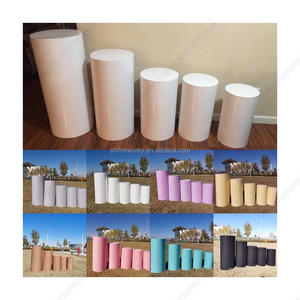 Socle cylindrique en métal épais <span class=keywords><strong>de</strong></span> haute qualité, blanc, pour <span class=keywords><strong>table</strong></span> <span class=keywords><strong>de</strong></span> dessert, fête d'anniversaire, mariage, avec couvercle - Product Image 2