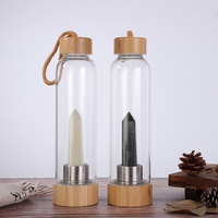 Bouteille d'eau en cristal naturel à pointe, très vendue, pour la guérison énergétique, pierre précieuse, bouteille à pointe de cristal pour cadeaux