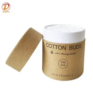 Emballage boîte en papier, bâtonnets en coton naturels biodégradables, coton naturel sensible, 200 pièces