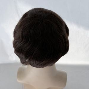 Prótesis Capilar de Encaje Francés Blanqueado con Frente de PU para <span class=keywords><strong>Hombre</strong></span>, Venta al por Mayor, Sistema Capilar Personalizado Q6 para Pérdida de Cabello, Cabello Gris - Product Image 4