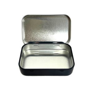 Caja Rectangular de Hojalata Plateada Negra de 94x60x21mm, Caja de Embalaje Personalizada para Regalos y Cosméticos - Product Image 5