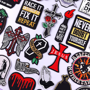 재킷 모자 청바지 DIY 액세서리에 대한 패치 아플리케에 의류 의류 맞춤 펑크 크로스 자수 패치 - Product Image 1