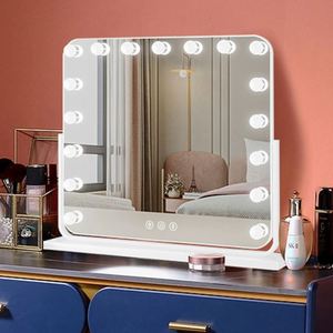 High Definition 360 Degree Rotation 360-Degrees Rotating <b>Led</b> Desktop <b>Mirror</b> for Precise <b>Makeup</b> - Product Image 6