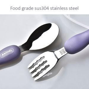Ensemble cuillère et fourchette pour enfants, best-seller, dessin animé, pour enfants d'âge primaire, portable, ensemble de couverts animaux de dessin animé - Product Image 3