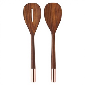 Meilleures ventes : Sets de service à salade en bois écologiques avec manche long, fourchette et cuillère, compatibles lave-vaisselle, logo personnalisé pour mariages et réceptions - Product Image 1