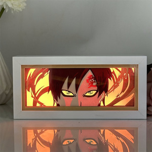 Nouvelle collection 2025 : Cadre lumineux <span class=keywords><strong>LED</strong></span> Zoro et Luffy découpé au laser pour décoration de chambre - Veilleuse de table animée - Product Image 3