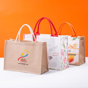 Wholesale Reusable Cheap Natural Laminated Shopping <strong>Jute</strong> <strong>Tote</strong> <strong>Bag</strong> Shopping <strong>Bag</strong> Burlap <strong>Tote</strong> <strong>Bag</strong> Custom logo - Product Image 2