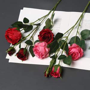 新しいトゥーラローズ布シミュレーションフラワープレミアムブーケルームホームデコレーションウェディングフラワーアレンジメント写真撮影小道具 - Product Image 5