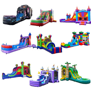Structure <span class=keywords><strong>gonflable</strong></span> commerciale combinée avec toboggan aquatique, thème tropical, <span class=keywords><strong>château</strong></span> <span class=keywords><strong>gonflable</strong></span> pour la location événementielle - Product Image 4