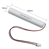 JINTION 6.4V 1800mAh LiFePO4 Baterai Pengganti Lampu Darurat untuk Baterai Stick ELP B091T dengan Adaptor 2 Kabel
