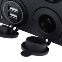 Panel Charger Tahan Air 4 in 1 12V 24V Dual 4.2A USB Power Outlet LED Voltage Meter Yujie untuk Kapal RV Truk Mobil