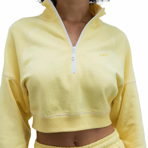 Tute da Donna Personalizzate: Set 2 Pezzi con Top Corto Mezza Zip e <span class=keywords><strong>Pantaloni</strong></span> <span class=keywords><strong>Larghi</strong></span> a Gamba Larga - Product Image 5