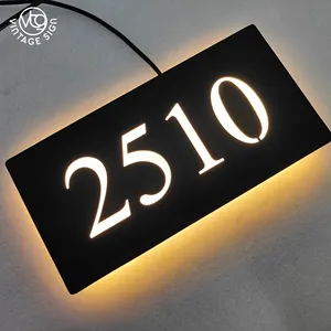 China Supplier Hous Address Sign Floating House Door Number Plates Letters For Wholesale