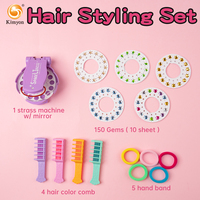 Kit de Maquillage et Coiffure pour Filles, Craie Colorante Lavable pour Cheveux, Pigment Non Toxique, Machine à Presser les Pierres Précieuses Portative