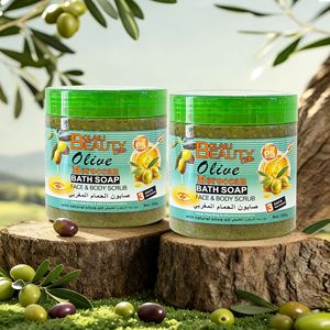 Gommage corporel à l'huile d'olive <span class=keywords><strong>le</strong></span> plus vendu <span class=keywords><strong>pour</strong></span> <span class=keywords><strong>le</strong></span> visage et <span class=keywords><strong>le</strong></span> <span class=keywords><strong>corps</strong></span> - Nettoyage en profondeur, exfoliant, éclaircissant - Gommage à l'huile d'olive 350g - Product Image 2