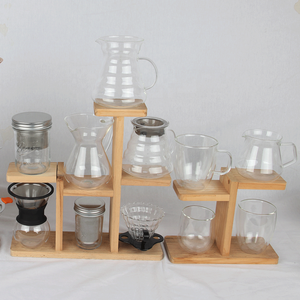 Set di caffettiera <span class=keywords><strong>in</strong></span> <span class=keywords><strong>vetro</strong></span> trasparente da 600ml da versare sopra la caffettiera <span class=keywords><strong>in</strong></span> <span class=keywords><strong>vetro</strong></span> <span class=keywords><strong>borosilicato</strong></span> - Product Image 6