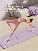 Matras Yoga Portabel Tebal 8mm untuk Wanita, Anti-Selip, Peredam Guncangan, Tenang, Lebar, Dapat Dilipat, Matras Olahraga Lantai 180cm untuk Penggunaan di Rumah