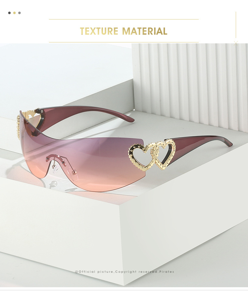 Custom Logo Luxury Fashion Love Heart Legs Punk Sun Glasses