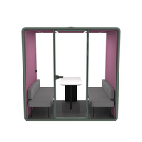 Cabine de réunion insonorisée en acier durable, cabine de bureau acoustique pour 2 à 4 personnes avec mobilier personnalisable
