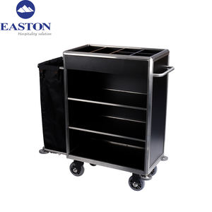 Chariot de nettoyage pour hôtel, de haute qualité, durable, en plastique, design fermé, 4 roues, capacité de 100 kg - Product Image 6