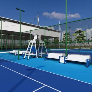 Campo da Padel Panoramico Coperto Resistente alle Intemperie con Tetto in Acciaio e Pannelli in Vetro Completi per Sport all'Aperto - Product Image 4