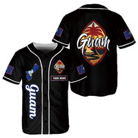 Vente en gros de maillot de baseball à Guam Chemise maillot de fierté drapeau Guahan Maillot de baseball en polyester pas cher pour hommes et femmes